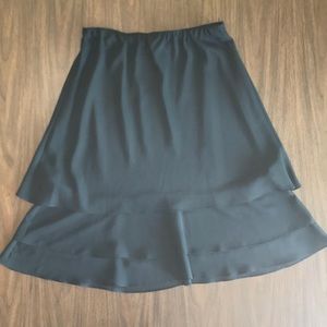 Alex Evenings Elastic Waist Layered Skirt, Black L